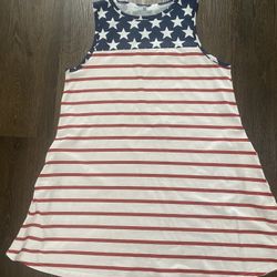 Womans Red White And Blue USA Dress Size XL #14
