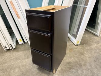 NEW! Deep Espresso Finished 31×12 Narrow 3 Drawer Bottom Cabinet
