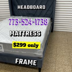 Bed Frame Headboard With Mattress Included $299