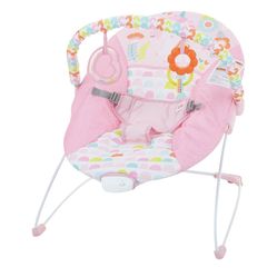 Pink Baby Bouncer With Soothing Vibrations
