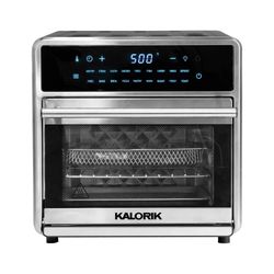 Kalorik MAXX® Digital 16-Quart Air Fryer Oven, 9-in-1 Countertop Toaster Oven and Air Fryer Combo, 21 Smart Presets, 9 Easy-to-Clean Accessories, 1600
