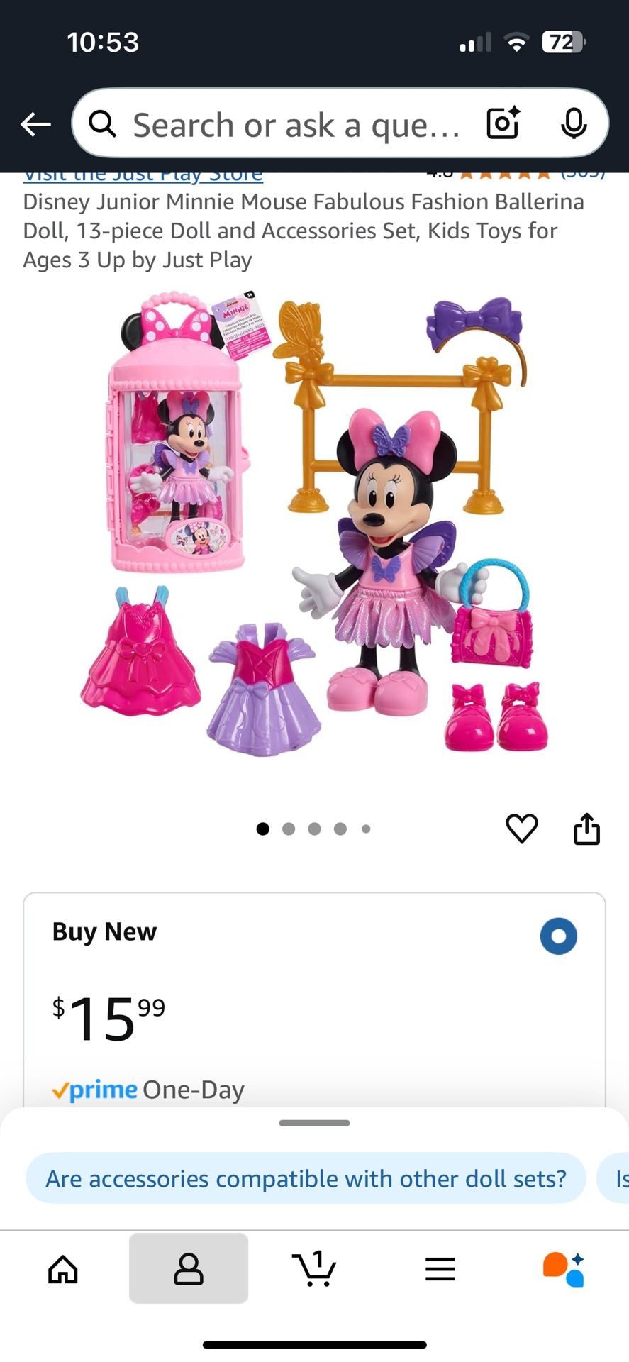 Disney Junior Minnie Mouse Ballerina Doll And Playset