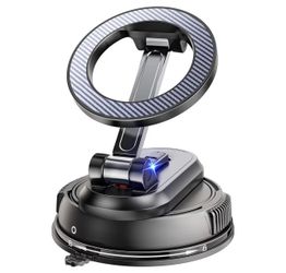 2-IN-1 Detachable MagSafe Car Mount [2800gf Strong Magnet & 89+LBS Suction Base] Vacuum Magnetic Phone Holders for Your Car, 360° Adjustable for iPhon