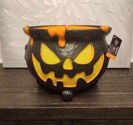 Halloween Jack Cauldron Light-Up Decorative Prop