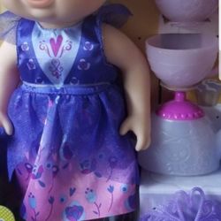 Baby Alive Princess With Tea Party Set Changes Color And Crown And Diaper