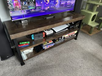 Black and brown tv stand