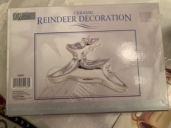 Christmas Holiday Ceramic Reindeer Decoration Candy Dish