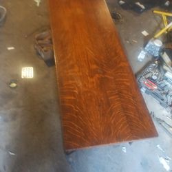Block Oak Table Old Solid  Tiger Wood .75$