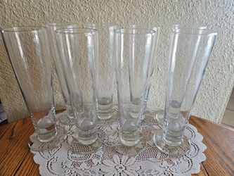 Set of 8 Tall Pilsner Beer Glasses