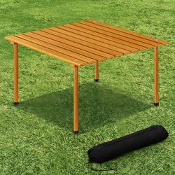 Mesa de camping plegable de madera