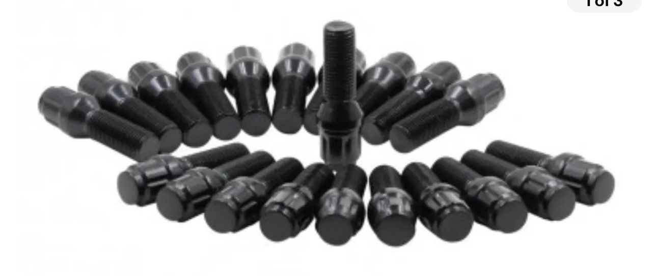 m12x1.25 tuner lug bolts black new with tool