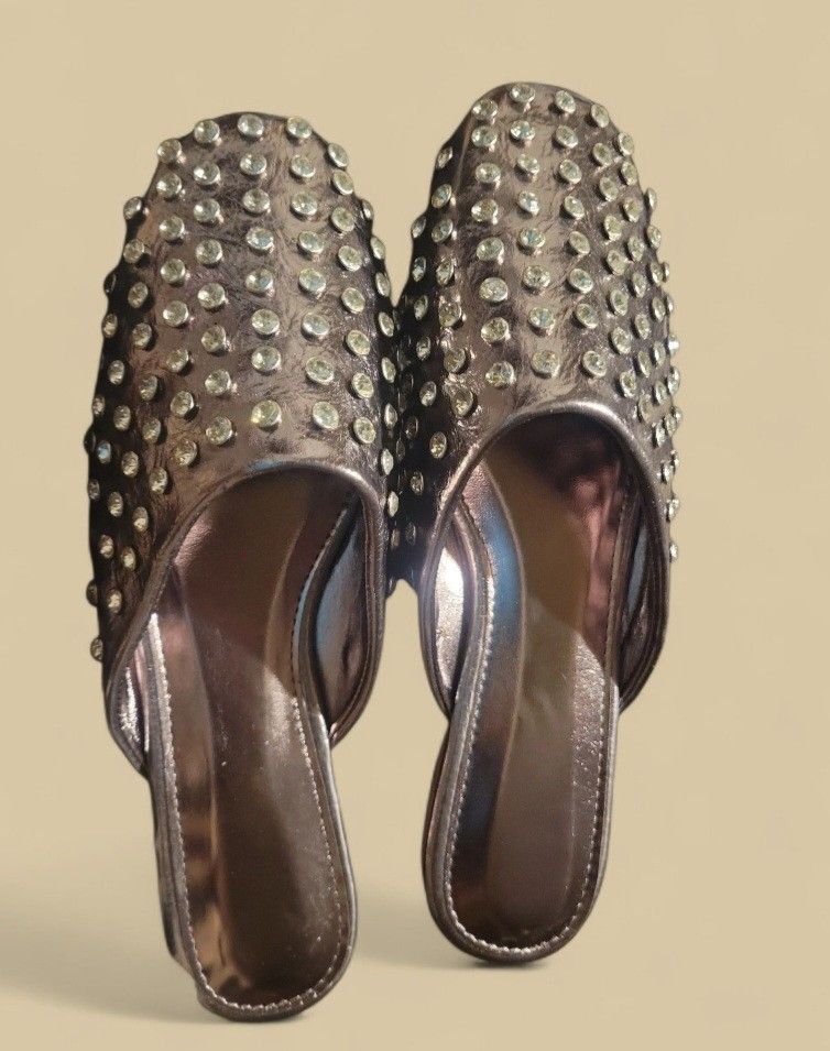 Pewter/silver Mule