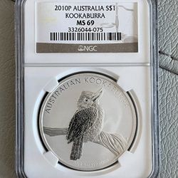 2010 Proof Australia Kookaburra 1 Troy Ounce .999 Fine Silver Coin NGC