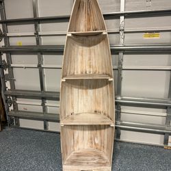 Tall Boat-Shaped Bookshelf – Coastal / Nautical Decor