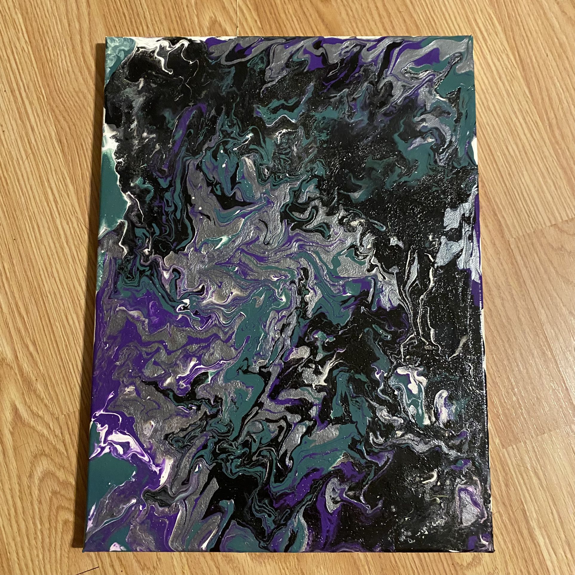 Handmade Marble Canvas Painting 12x16