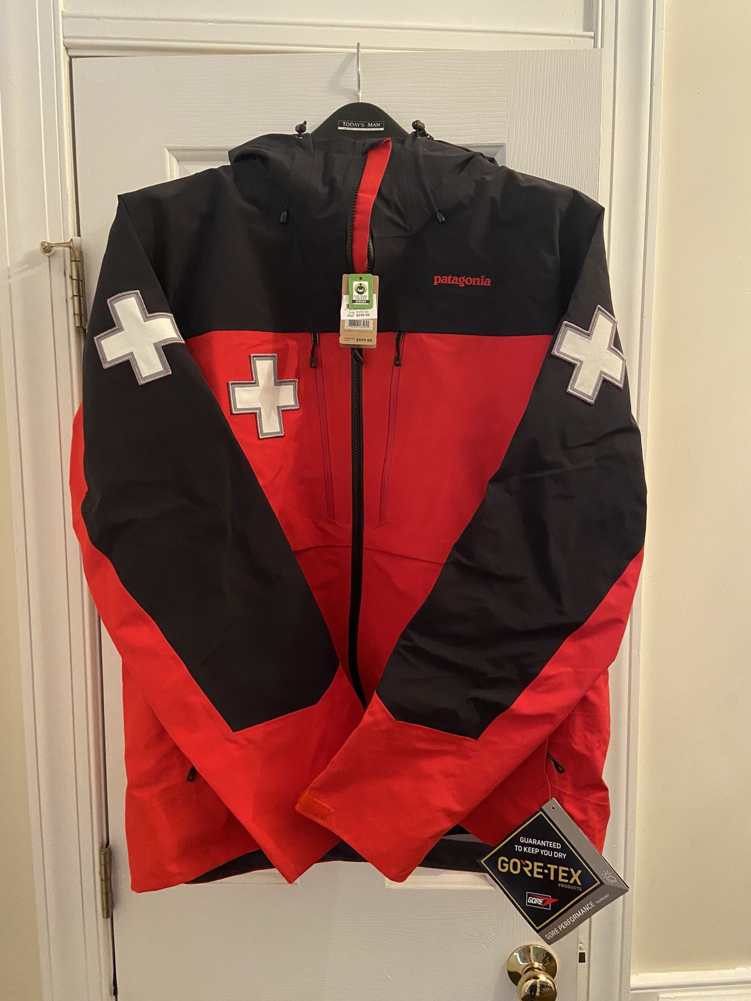 Patagonia NSP Jackets (Red/Black With White Crosses)