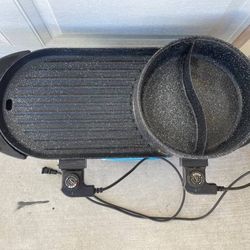 SHABU-SHABU GRILLED ONE-PIECE POT BBQ Grill and Hot Pot 