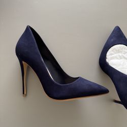 Navy Blue Suede Heels - ALDO
