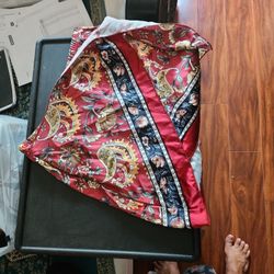 Red Paisley Wrap Skirt Used