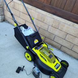 Ryobi 18v Brushless 16-in Cordless Battery Walk Behind Push Lawn Mower 