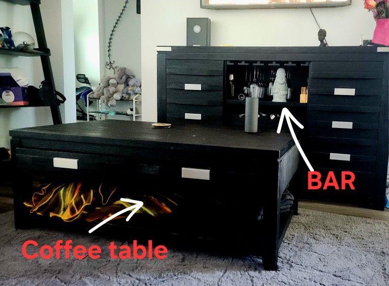 BAR, COFFEE TABLE AND SIDE TABLE FOR SALE