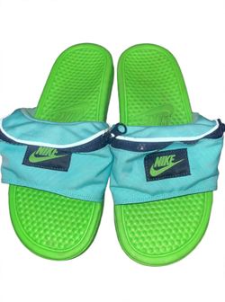 Nike slides with zipper pouch