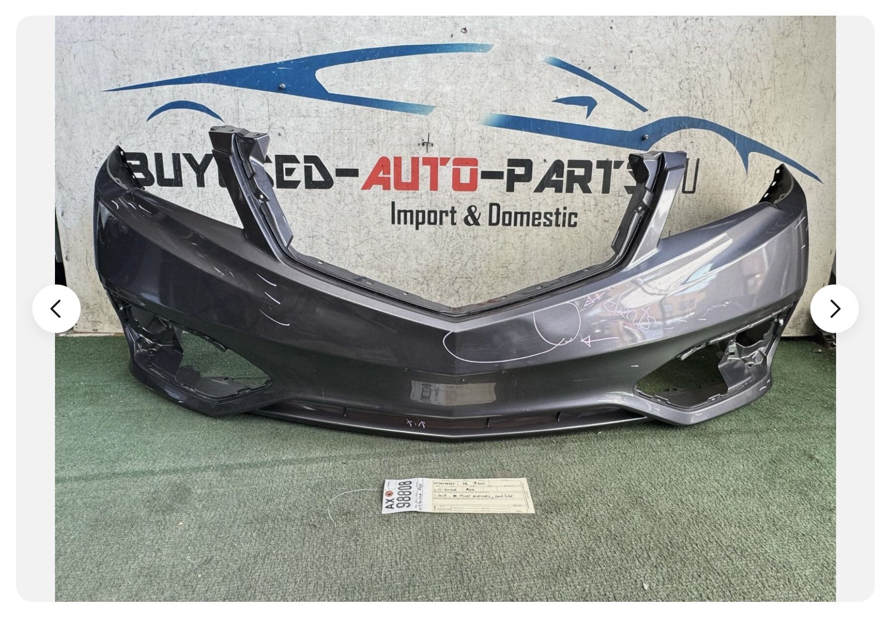 w/cracks 2016 - 2017 - 2018 ACURA RDX FRONT BUMPER COVER AX98808 aftermarket