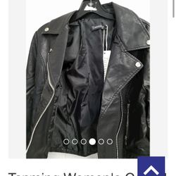 Tanming  Leather Jacket, Plus Size
