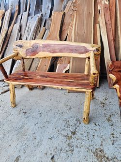Rustic benches and many More rustic styles in cedar and other woods