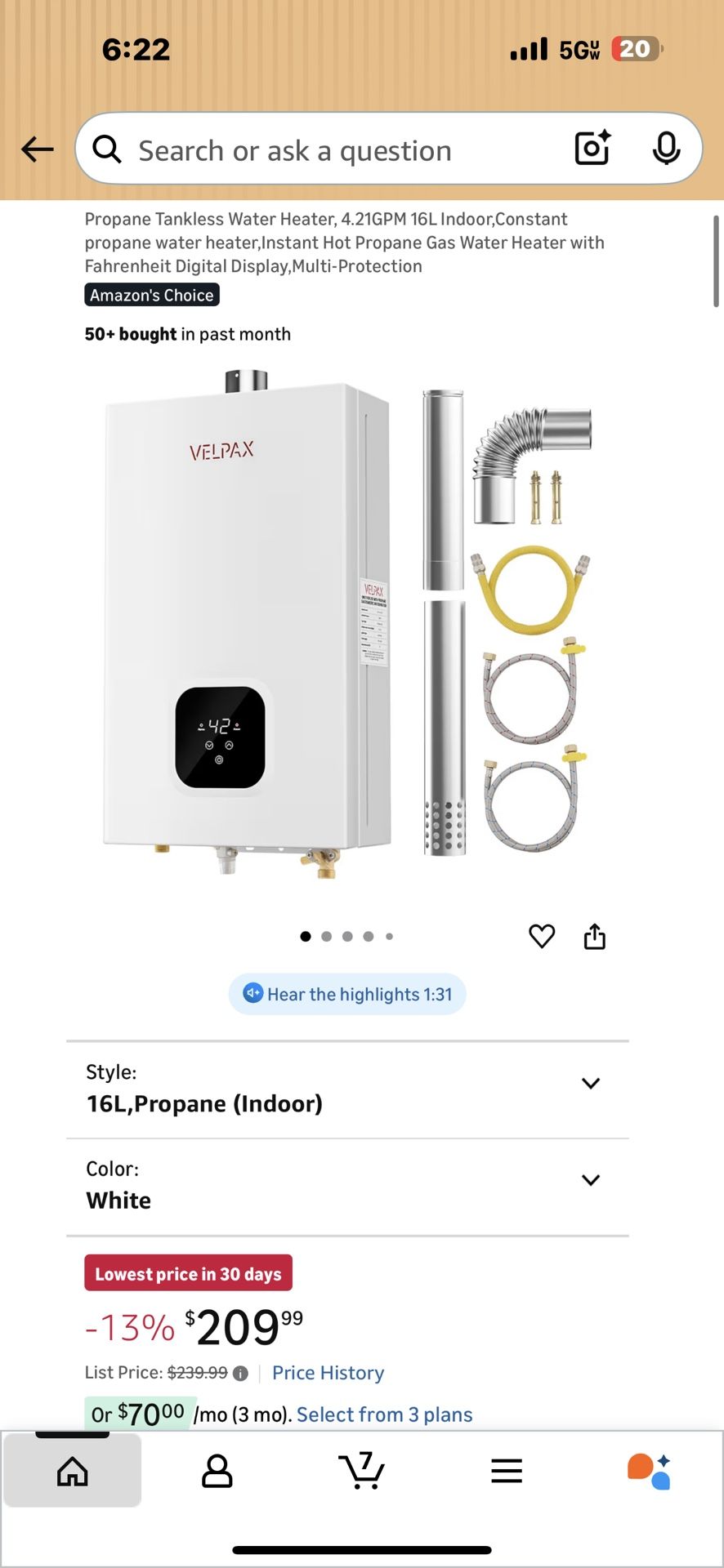 Propane Tankless Water Heater