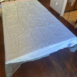 Blue & Lime Green Tulle Table Overlay 