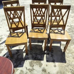 6 Wooden Dining Room Chairs