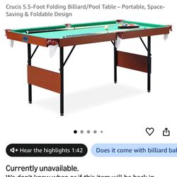 5.5ft folding pool table