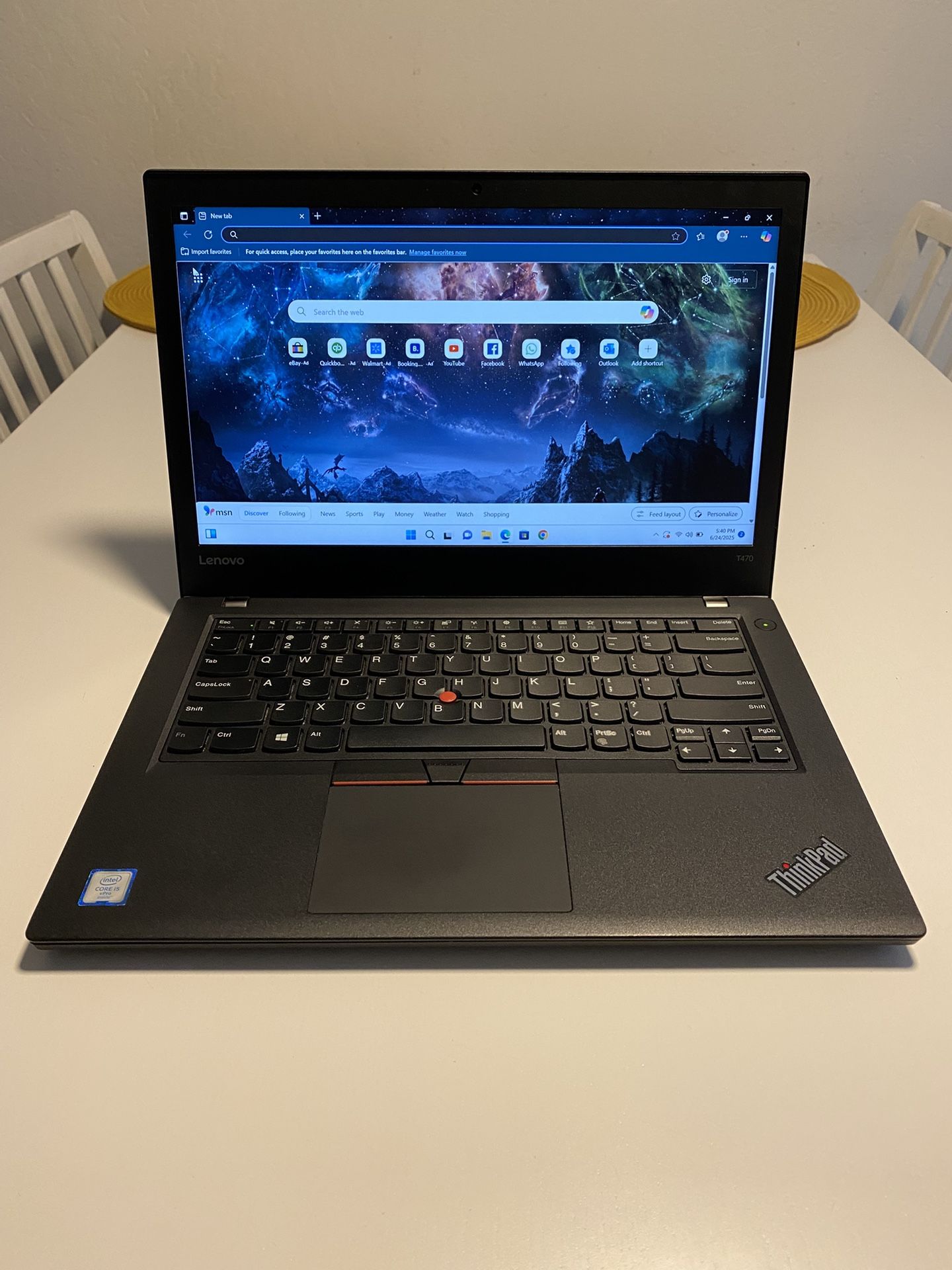 LENOVO THINKPAD T470 W10DG 14.0" laptop computer FHD I5-6200U 256GB SSD 8GB Ram Windows 11 pro. Microsoft office installed. Nothing wrong. ** NO T