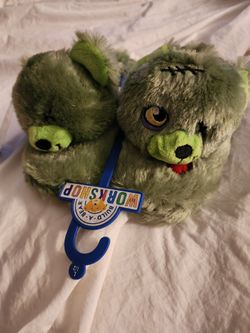 Build-A-Bear Frankenstein Bear Slippers Size L (1-2)