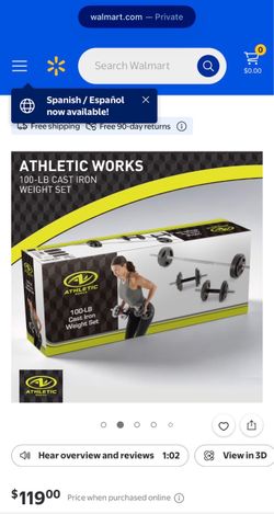 Athletic Works 100-LB Cast Iron Weight Set