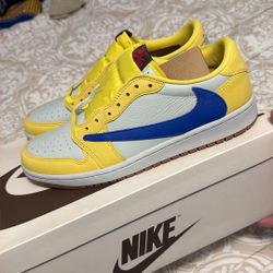 Travis Scott Jordan Retro 1 Low Canary Mens Size9.5 