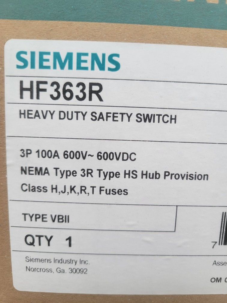 Siemens Heavy Duty Disconnect Switch