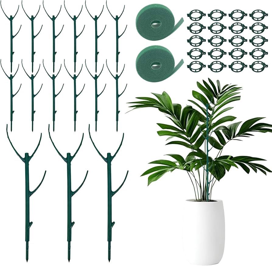 15 Pack Stackable Plant Support Stakes, Climbing Plant Support Pole, Philodendron Garden Stakes for Potted Plants, Plant Holder Stick for Monstera, Po