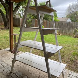 Wooden shelf ladder - party display