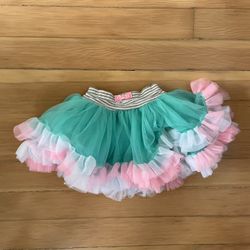 Toddler Girl Bow Front Layered Tutu Skirt Size XS (2T/3T)