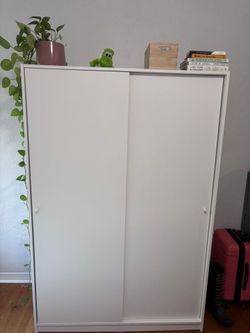 IKEA white wardrobe, double sliding doors