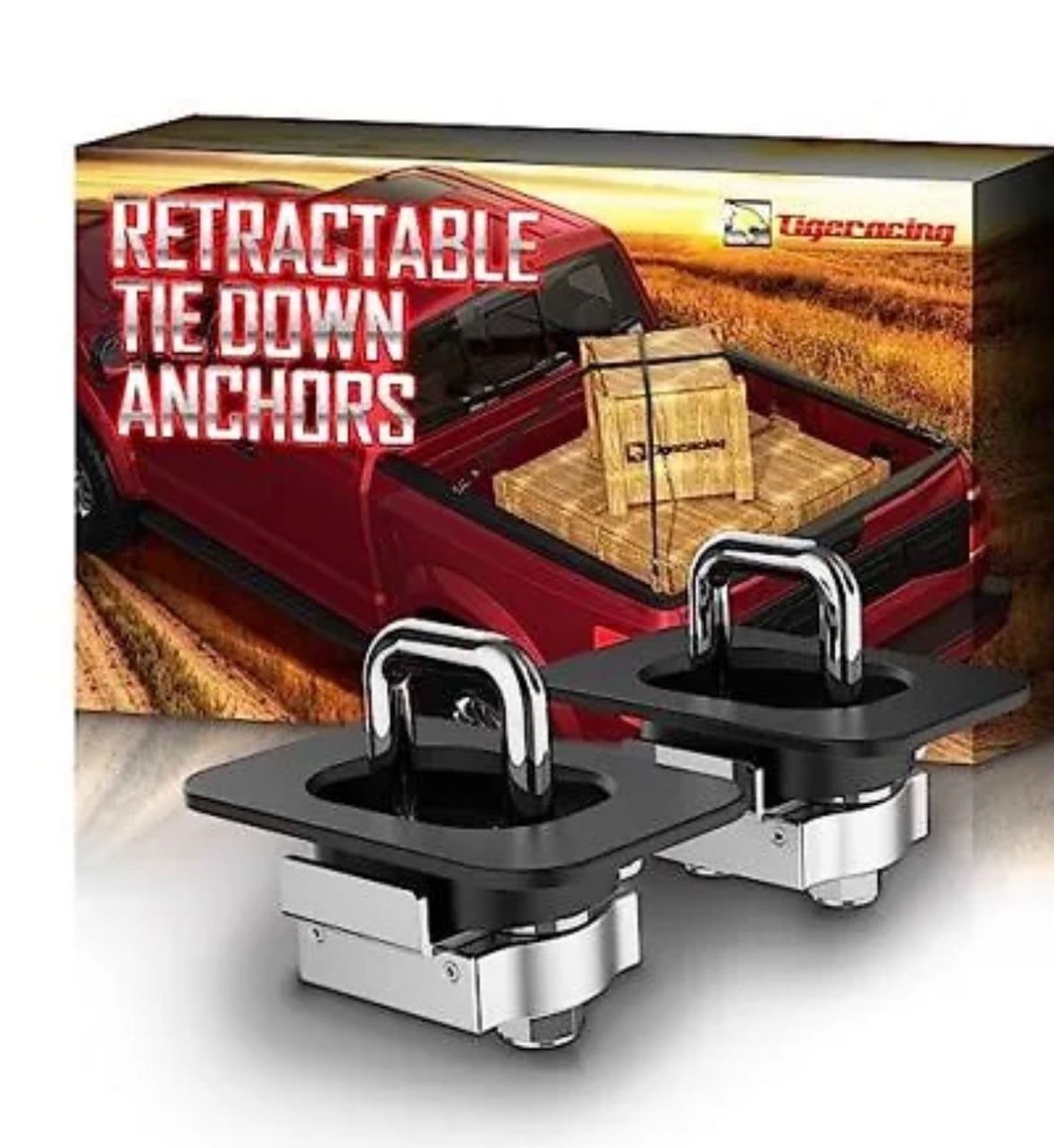 Tigeracing Tie Down Anchors Retractable Truck Bed Top Side D Ring Compatible ...