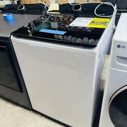 LG 5.5 cu. ft. Top Load Washer in White with EasyUnload, AI Sensing, ezDispense, Water Faucet & LCD Digital Dial Control $499 