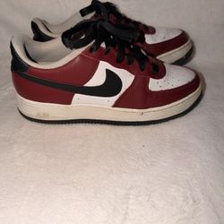 Nike air force 1. Burgandy white black. Size 6Y