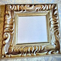 Beautiful decorative wall accent, decorated wood framed wall mirror H16.5/8.5xL16.5/8.5xD1.5 inch; hLbs 5.2 Item#443/444 Lbs 5.2 2 mirrors available, 
