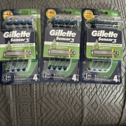 Gillette Sensor 4 Razors In Each Package All 3 For $10