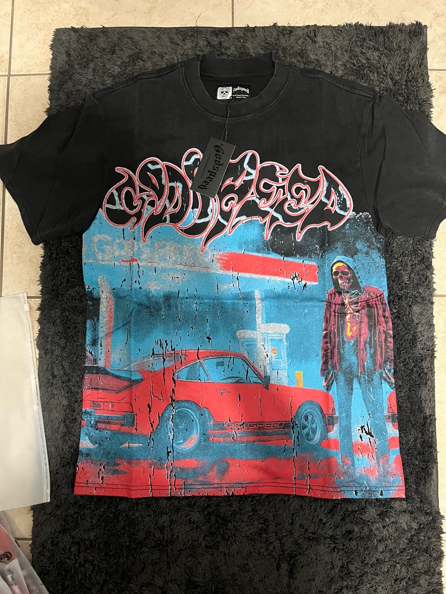 Black Red Sports Car Godspeed Tee