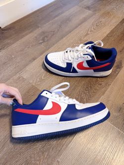 Men's Size 11.5 Nike Air Force 1  Low Shoes White Blue Red CZ9164-100 Sneaker