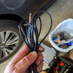 Guitar Cable 6 Foot One Side 90 Degree Male 1/4 Inch Other Straight 1/4 Inch Male TR Unbalanced Instrument Cable